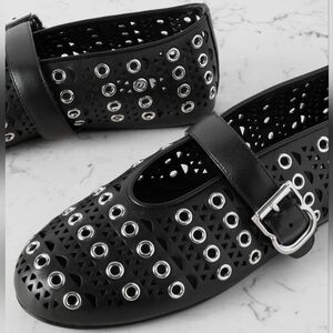 Alaïa Vienne Perforated Eyelet-Embellished Leather Slip-On Ballet Flats